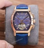 Faux Vacheron Constantin Malte Complications 41mm Watches Blue Leather Strap